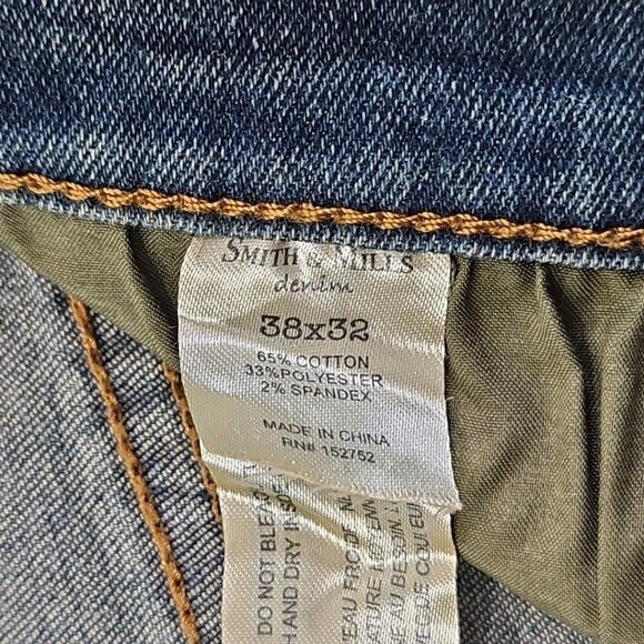 NWT Smith & Mills Denim Blue Jeans Stretch Men’s 38 x 32 Tailored Medium Wash - Picture 11 of 16